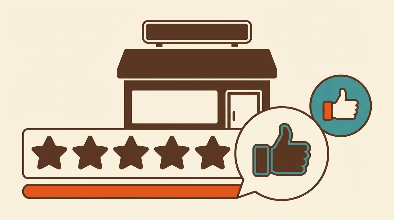 Google review stars on smartphone screen