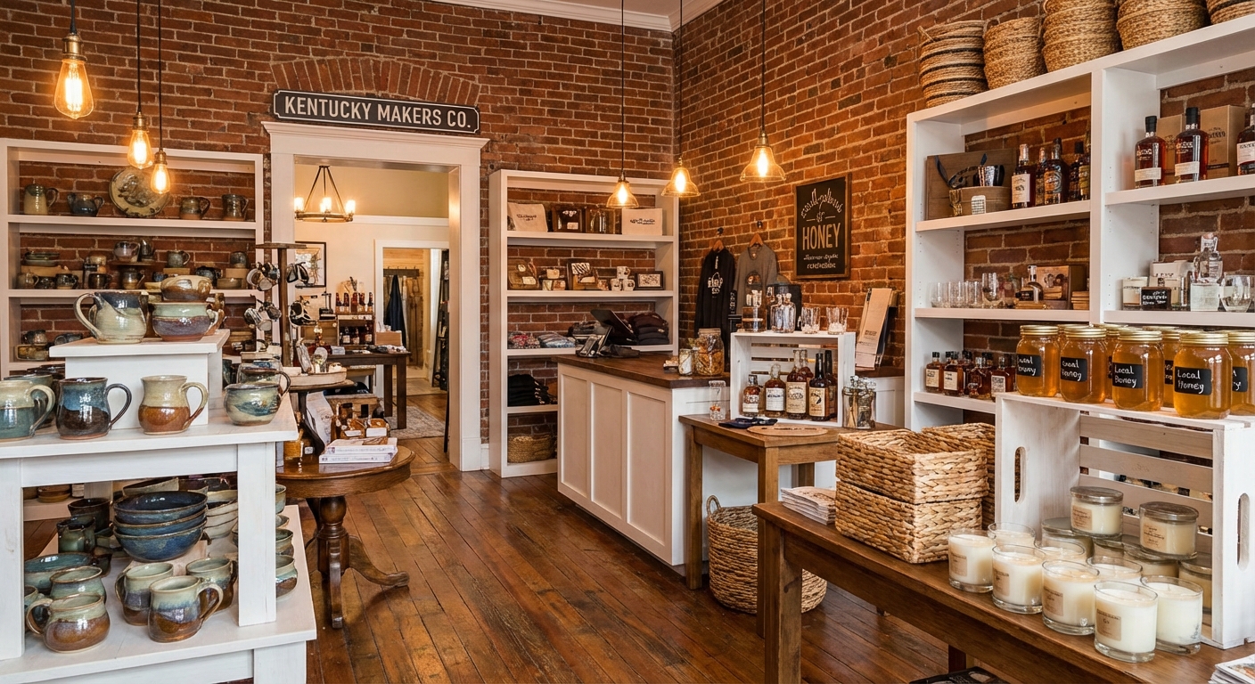 Inside Derby City Gifts store