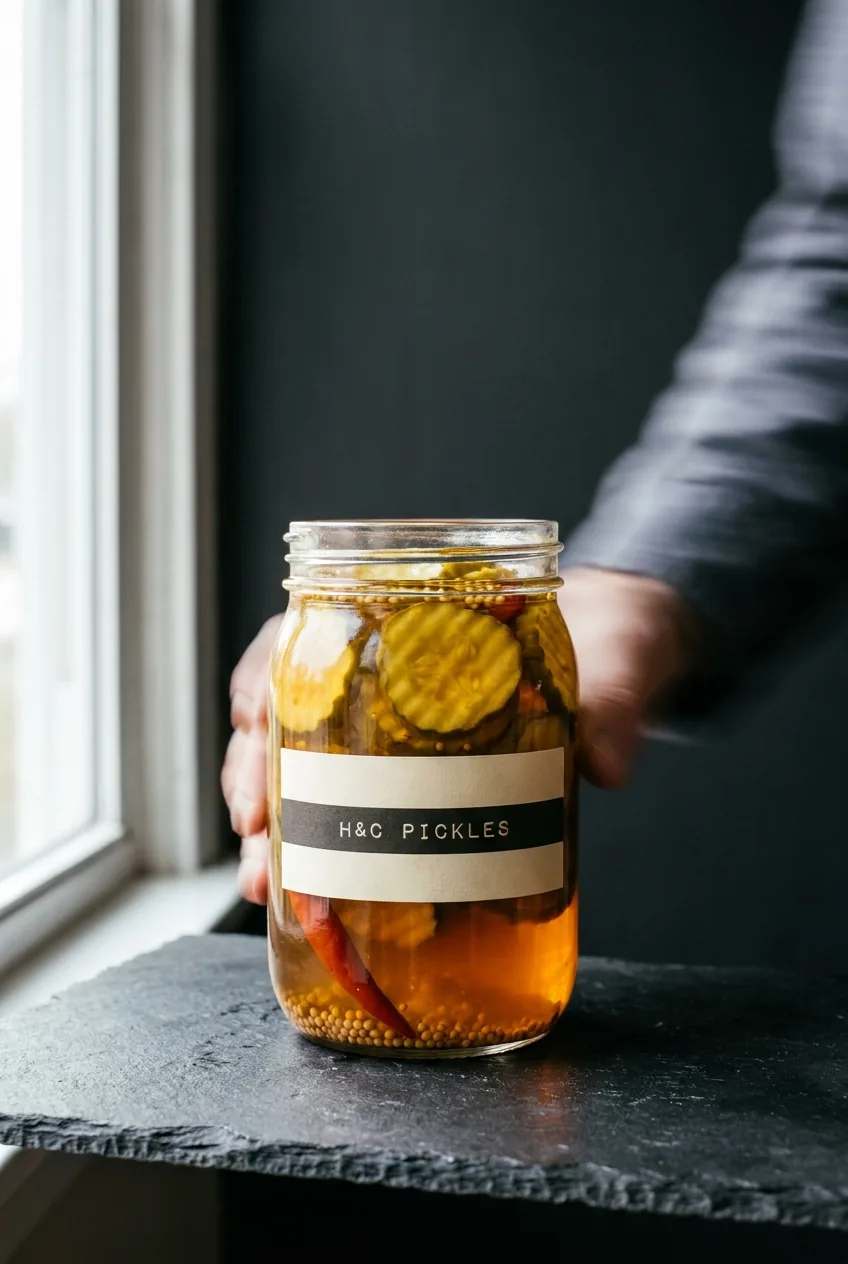 Derby Day Sweet Heat jar on a slate counter