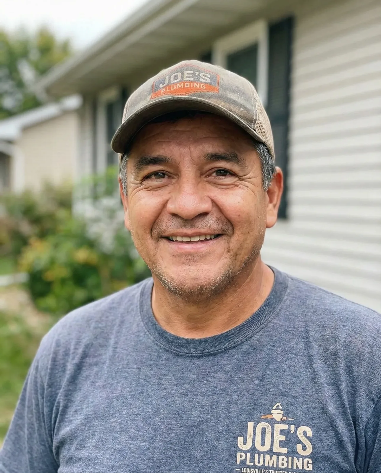 Joe Martinez outside a Louisville house.