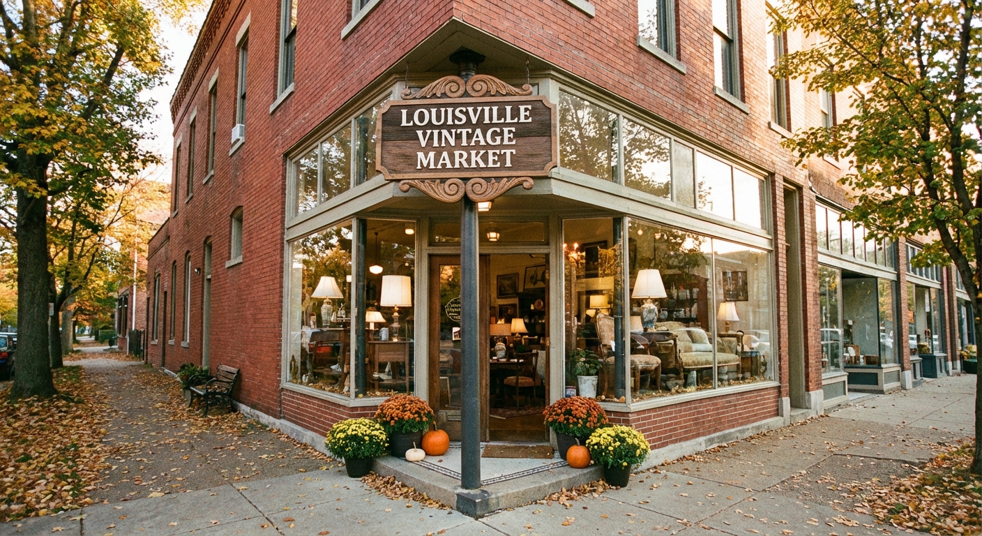 Louisville Vintage Market charming storefront in NuLu District