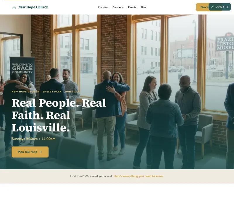 New Hope Community Church website preview
